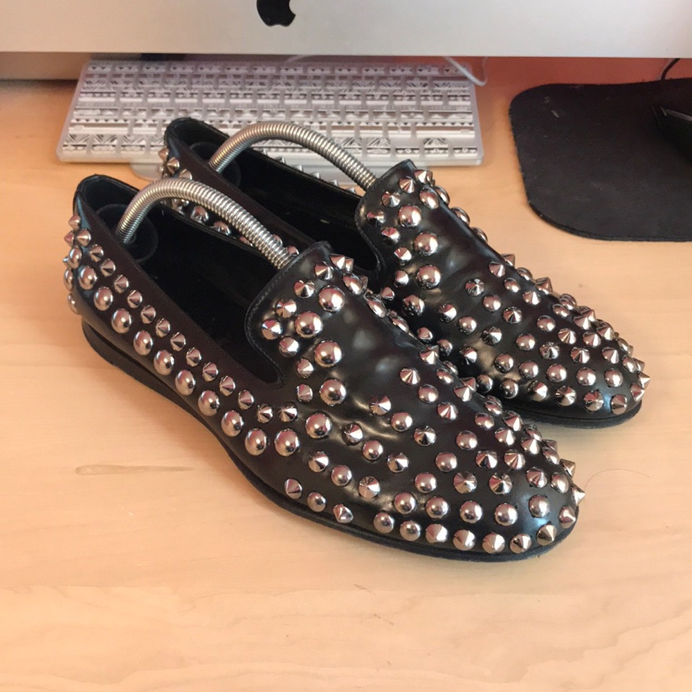 Prada Spazzolato Studded Loafer Men
